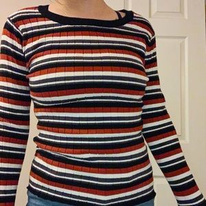 striped bodycon sweater